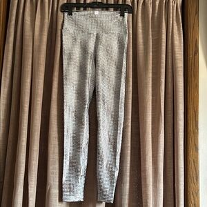 Peloton White and Silver Geometric Leggings Size M